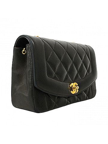 Chanel Chanel Diana Chain Shoulder Bag, Lambskin, Black, Women's (view 2)