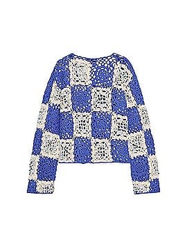 Zara Crochet Knit Granny Square Sequin Sweater Cardigan Sweater Vest (view 2)
