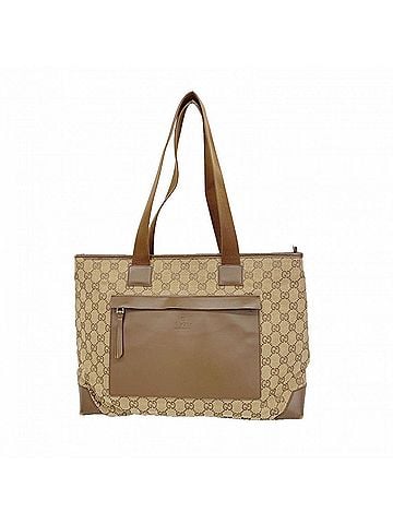 Gucci Gucci GG Canvas Tote Bag 34339, Brown Canvas, Women's (view 1)