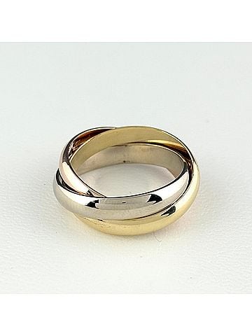 Cartier Cartier Trinity Ring, available in yellow gold (YG), pink (PG), and white (WG). Three-color design, 750 gold, for women. (view 2)