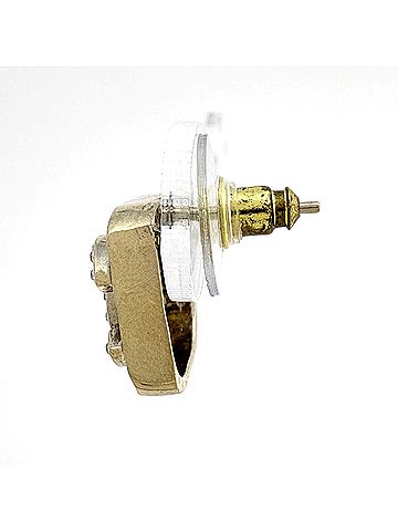 Chanel Chanel Coco Mark Rhinestone Earrings, GP Gold, Women's (view 2)