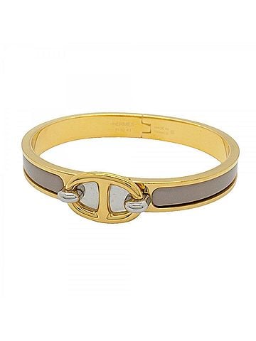 Hermès Hermes Chaine d'Ancre Mini Click Bangle, GP Plated, Gold and Gray, Women's, OP002115 (view 1)