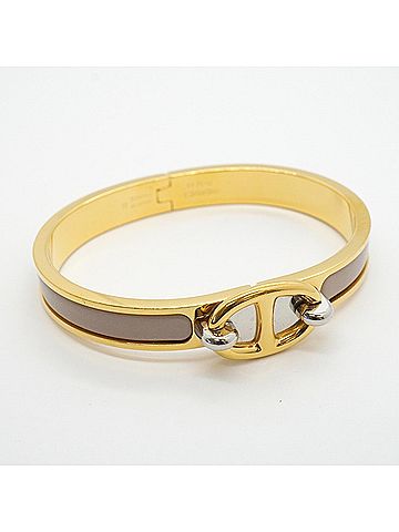Hermès Hermes Chaine d'Ancre Mini Click Bangle, GP Plated, Gold and Gray, Women's, OP002115 (view 2)