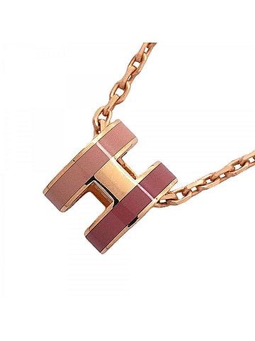 Hermès Hermes Mini Pop H Rocabar Necklace, GP Plated, Pink Gold, Women's, OP003898 (view 1)