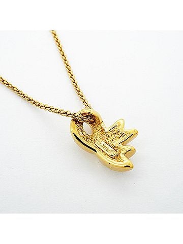 Christian Dior Christian Dior Necklace, GP Plated, Rhinestone, Gold, Women's (view 2)