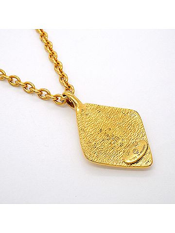 Chanel Chanel Necklace, Coco Mark, Diamond Shape, GP Plated Gold, Women's (view 2)
