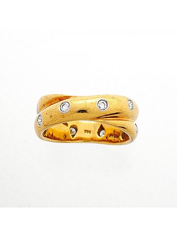 Tiffany & Co. Tiffany &amp; Co. Dots Twist Ring, 18K Yellow Gold with Diamonds (Women's) (view 2)