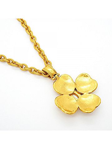 Chanel Chanel Necklace, Coco Mark Clover Motif, GP Plated Gold, Women's (view 2)