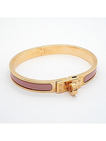 Hermès Hermes Mini Click Kelly Bangle, Gold Plated, Pink, Women's (view 2)