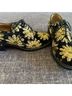 Laurence Dacade Floral Black Gold Flats Size 10 - photo 7