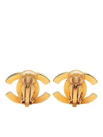Chanel Chanel Coco Mark Turnlock Vintage Earrings 97P Gold Plated GP Women's CHANEL (view 2)