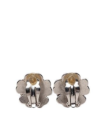 Chanel Chanel Coco Mark Camellia 03C Earrings, Black and Silver Metal, Women's CHANEL (view 2)