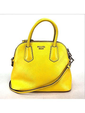 Prada PRADA BL0902 2-Way Shoulder/Handbag Leather Women's Yellow (view 1)