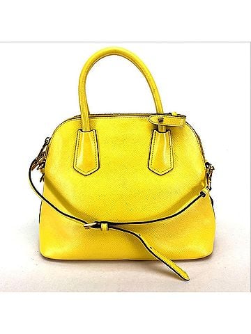Prada PRADA BL0902 2-Way Shoulder/Handbag Leather Women's Yellow (view 2)