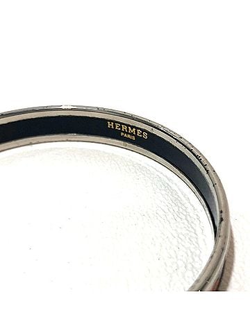 Hermès HERMES Men's Women's Enamel PM Cloisonné Bangle Bracelet Unisex Orange (view 2)