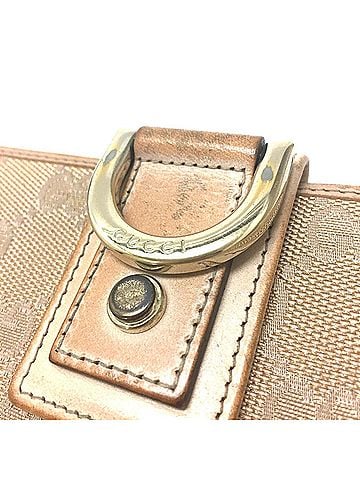Gucci GUCCI 141412 Bi-fold long wallet NEW ABBEY GG canvas pink beige ladies (view 2)