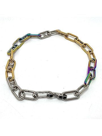 Louis Vuitton LOUIS VUITTON M80177 Collier Signature Chain Necklace in Metal, Men's, Multicolor (view 1)