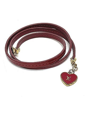 Louis Vuitton LOUIS VUITTON M6625F LV Logo Commit Bracelet, Enamel, Women's, Pomme d'Amour, Red (view 1)