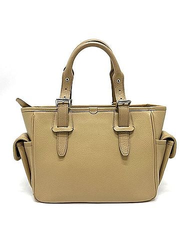 Burberry BURBERRY Side Pocket Tote Bag Handbag Leather Women's Beige G-210925-33 (view 1)