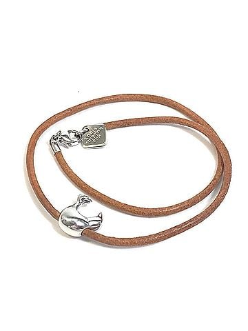 Louis Vuitton LOUIS VUITTON M80647 Kiwi LV Cup 2003 Double Bracelet/Choker in Leather/SV925 Silver for Women (view 2)