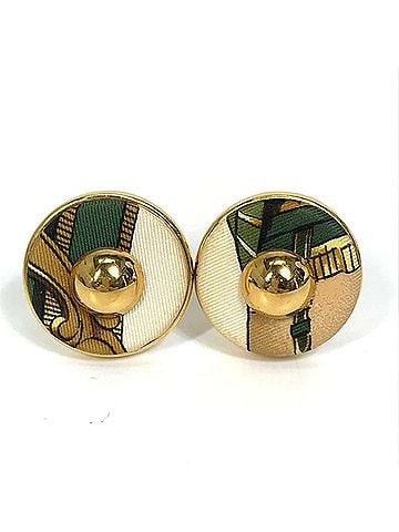 Hermès HERMES Round Earrings GP Women's Gold x Multicolor (view 1)