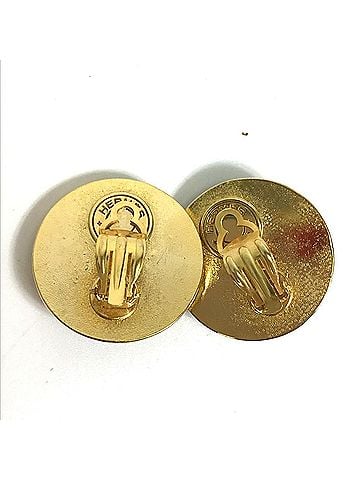Hermès HERMES Round Earrings GP Women's Gold x Multicolor (view 2)