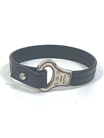 Louis Vuitton LOUIS VUITTON M6290 Archive Bangle Bracelet in Black Leather for Men (view 1)