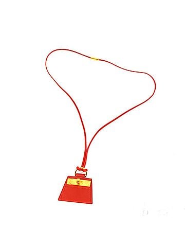 Hermès HERMES Mon Petit Kelly PM Necklace in Swift Cuivre Brown, Women's, Like New (view 1)