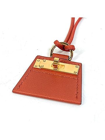Hermès HERMES Mon Petit Kelly PM Necklace in Swift Cuivre Brown, Women's, Like New (view 2)
