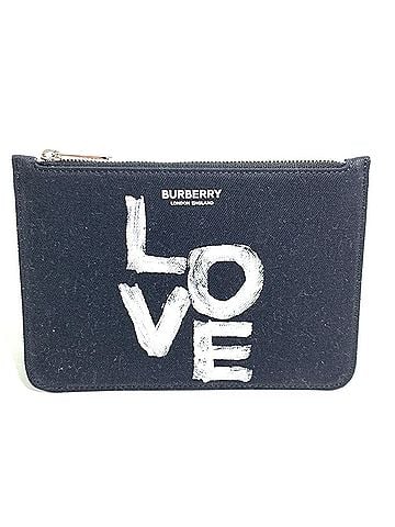 Burberry BURBERRY LOVE Wallet/Coin Case Clutch Bag Pouch Canvas Women's Black (view 1)