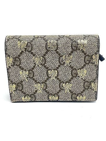 Gucci GUCCI 508057 GG BEE Compact Wallet Bi-fold Supreme Canvas Men's Beige G-230225-57 (view 1)