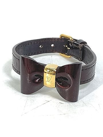 Louis Vuitton LOUIS VUITTON M6617F Monogram Vernis Favorite Ribbon Bracelet, Women's, Amaranth Purple (view 1)