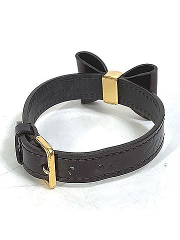 Louis Vuitton LOUIS VUITTON M6617F Monogram Vernis Favorite Ribbon Bracelet, Women's, Amaranth Purple (view 2)