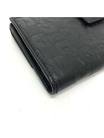 Gucci GUCCI 143389 Embossed Bi-fold Long Wallet Leather Women's Black T-230401-4 (view 2)