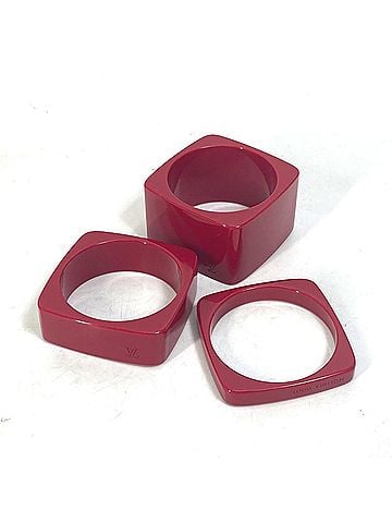 Louis Vuitton LOUIS VUITTON Louis Vuitton Square LV 3-piece set Bracelet Bangle Plastic Women's Red G-230710-26 (view 1)