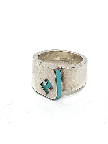 Hermès HERMES H Logo Candy Ring, SV925, Women's Silver (view 1)
