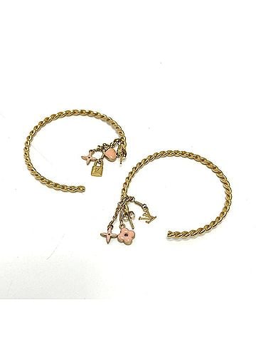 Louis Vuitton LOUIS VUITTON M65481 Creole Sweet Monogram Hoop Earrings Metal Women's Pink (view 1)