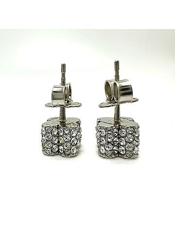 Louis Vuitton LOUIS VUITTON M64879 Boucle d'oreille Fast Flower Strass Stud Earrings Metal Women's Silver G-230725-6 (view 1)