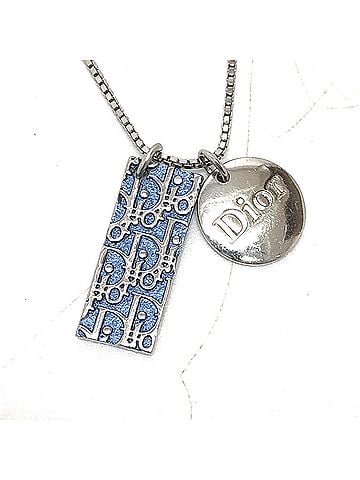 Christian Dior Christian Dior Dior Trotter Number 2 Plate Pendant Necklace Metal Women's Blue OR-231121-46 (view 1)
