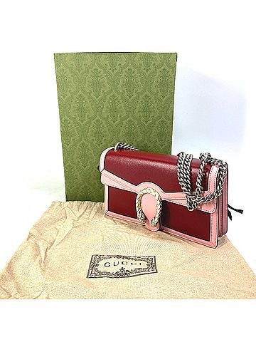 Gucci GUCCI 400249 Bicolor Dionysus Chain Shoulder Bag Leather Women's Pink L-231026-17 (view 1)