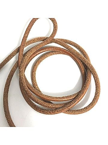 Hermès HERMES Lanier necklace with metal hardware, leather, brown, for women (view 2)