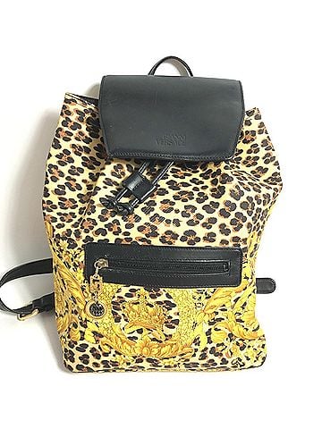 Versace VERSACE Leopard Backpack Leather Women's Yellow (view 1)
