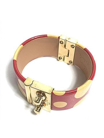 Louis Vuitton LOUIS VUITTON Yayoi Kusama Collaboration Dot Bangle Bracelet Enamel Women's Red (view 2)