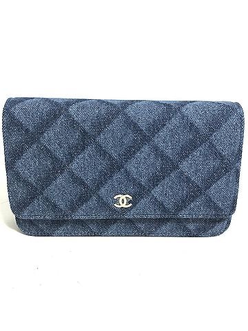 Chanel CHANEL AP0250 Long Wallet Chain Bag Matelasse Shoulder Denim Women's Blue (view 2)