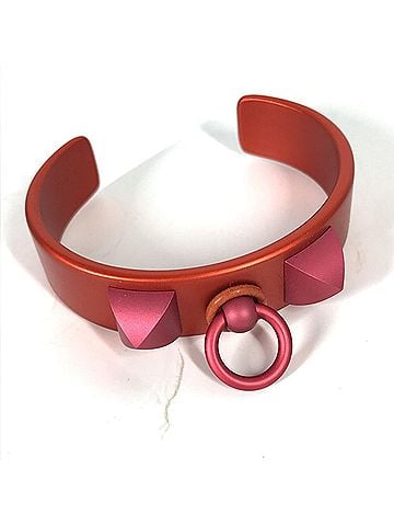 Hermès HERMES Collier de Chien Medor Sunset Bracelet Bangle, Aluminum, Women's, Orange, Like New (view 1)