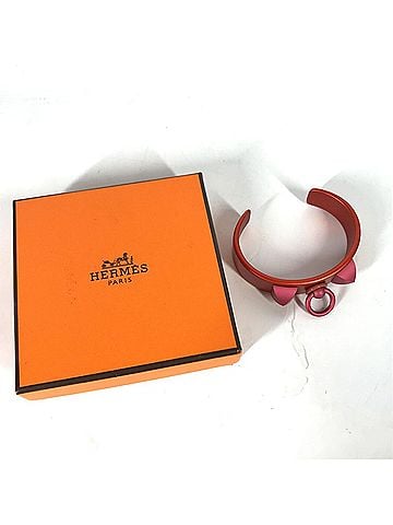 Hermès HERMES Collier de Chien Medor Sunset Bracelet Bangle, Aluminum, Women's, Orange, Like New (view 2)