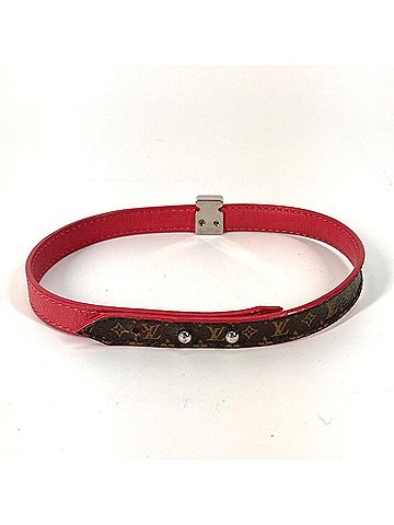 Louis Vuitton LOUIS VUITTON M6040F Monogram Lockit Bracelet, Double Canvas, Women's, Brown (view 2)