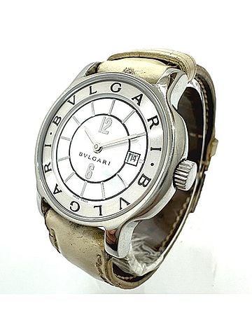 Bvlgari BVLGARI Bvlgari ST29S Solotempo Quartz Date Watch SS Leather Strap Women's Silver S-240202-4 (view 1)