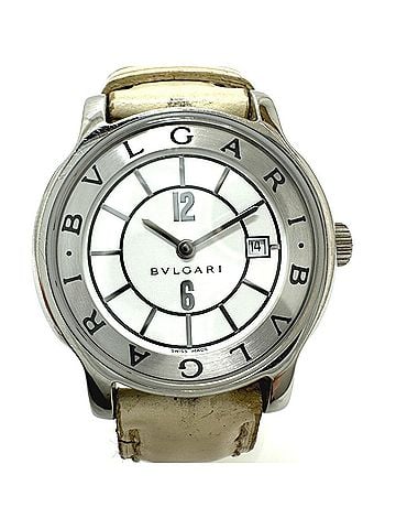 Bvlgari BVLGARI Bvlgari ST29S Solotempo Quartz Date Watch SS Leather Strap Women's Silver S-240202-4 (view 2)