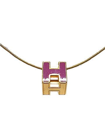 Hermès HERMES H Cube Carage d'Ash Lacquer Necklace for Women, Purple (view 1)